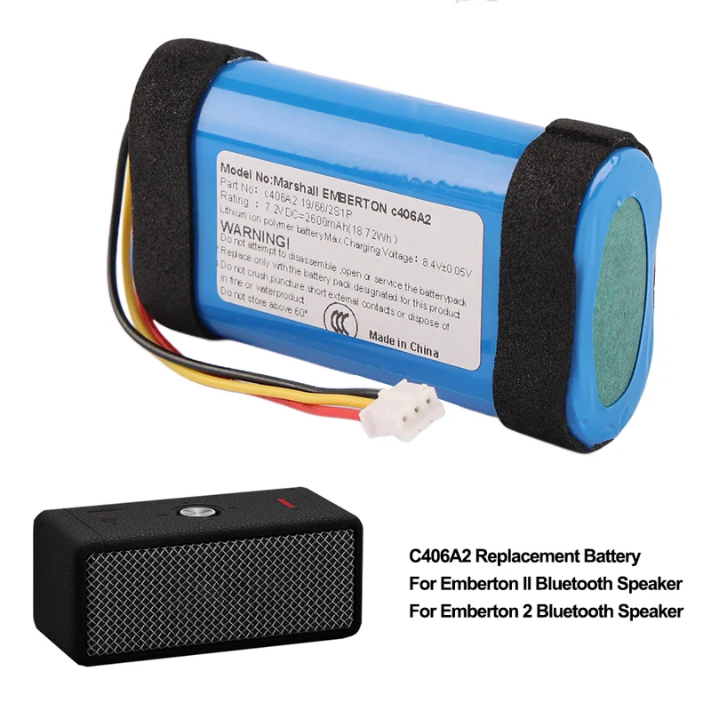 C406A2 C406A2-2 Battery For Marshall Emberton II 2 Bluetooth Speaker 1005696 1001908