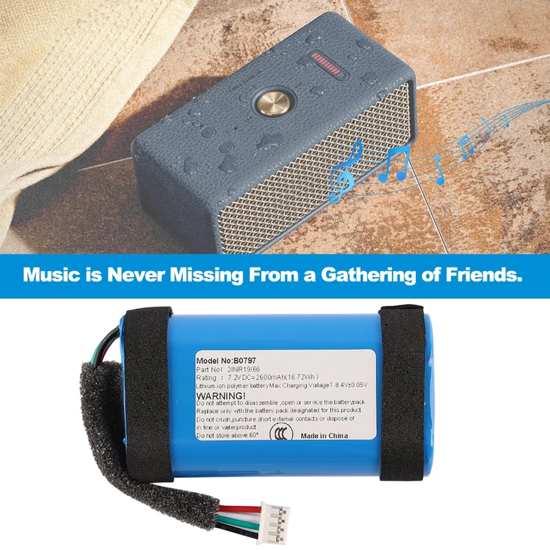 B0797 2600mAh Li-ion Battery For Marshall Emberton III 3 Speaker Replacement
