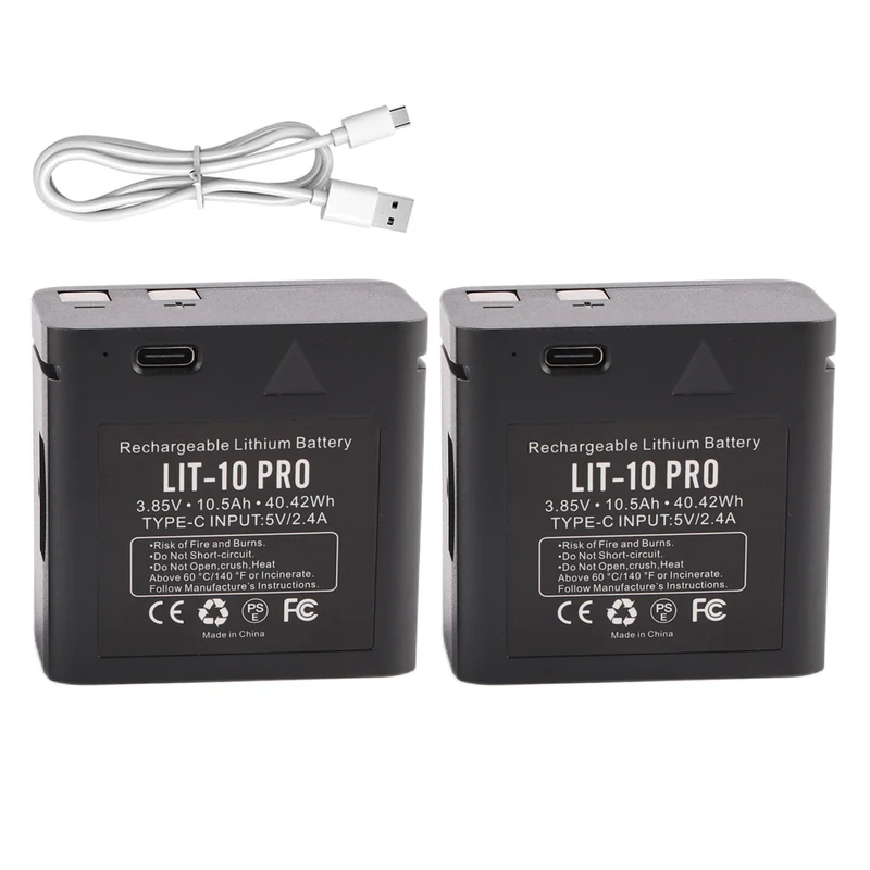 2 PCS 10500mAh LIT-10 Pro High Capacity Battery For LM2 LINK-MICRO CELL Trail Camera