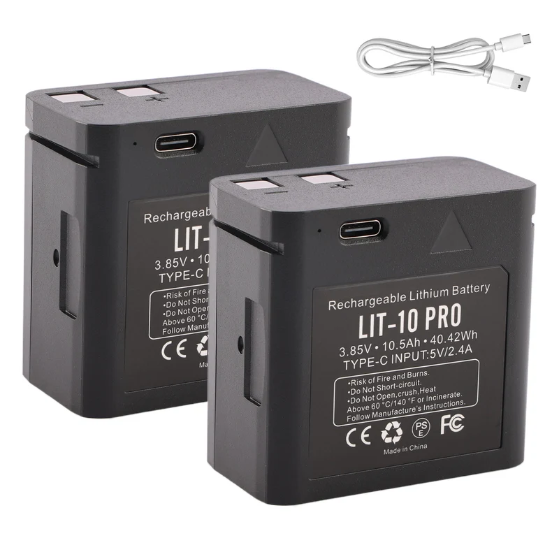 2 PCS LIT-10 Pro Wildlife Trail Camera Battery For LM2 LINK-MICRO - Long Life 10500mAh