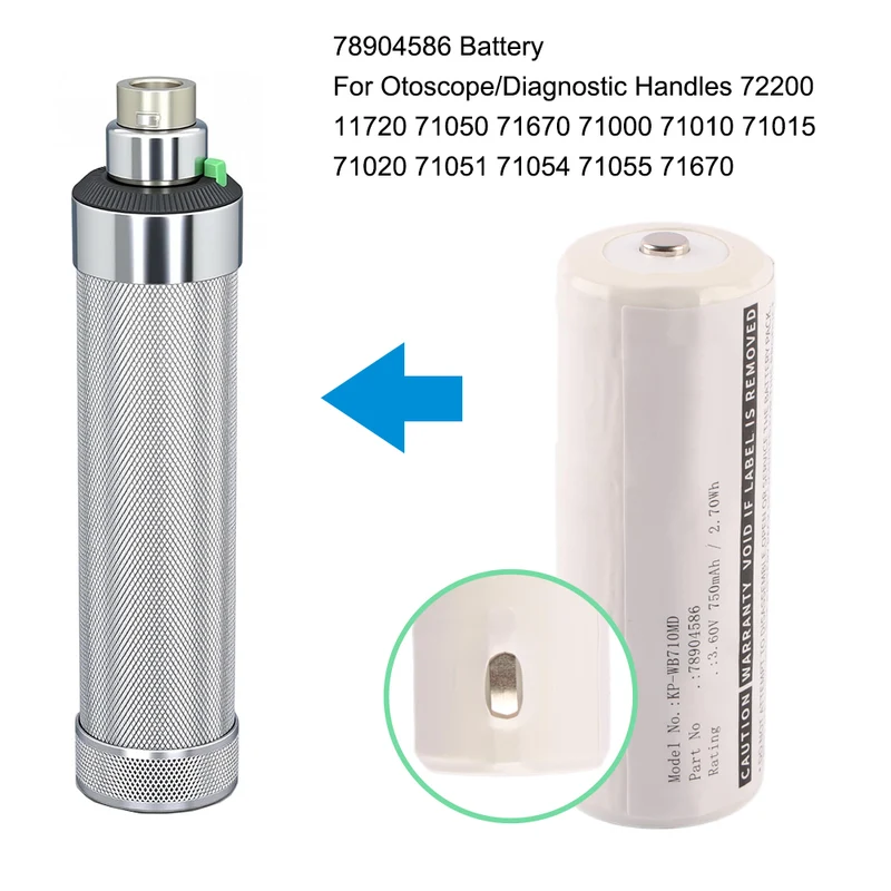 78904586 Replacement Battery For Welch-Allyn Otoscope/Diagnostic Handles 72200 11720