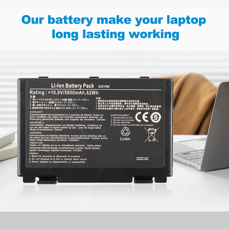 A32-F82 Laptop Battery for Asus X5DAD X8AAB X70AC K50AB-X2A Series 62WH