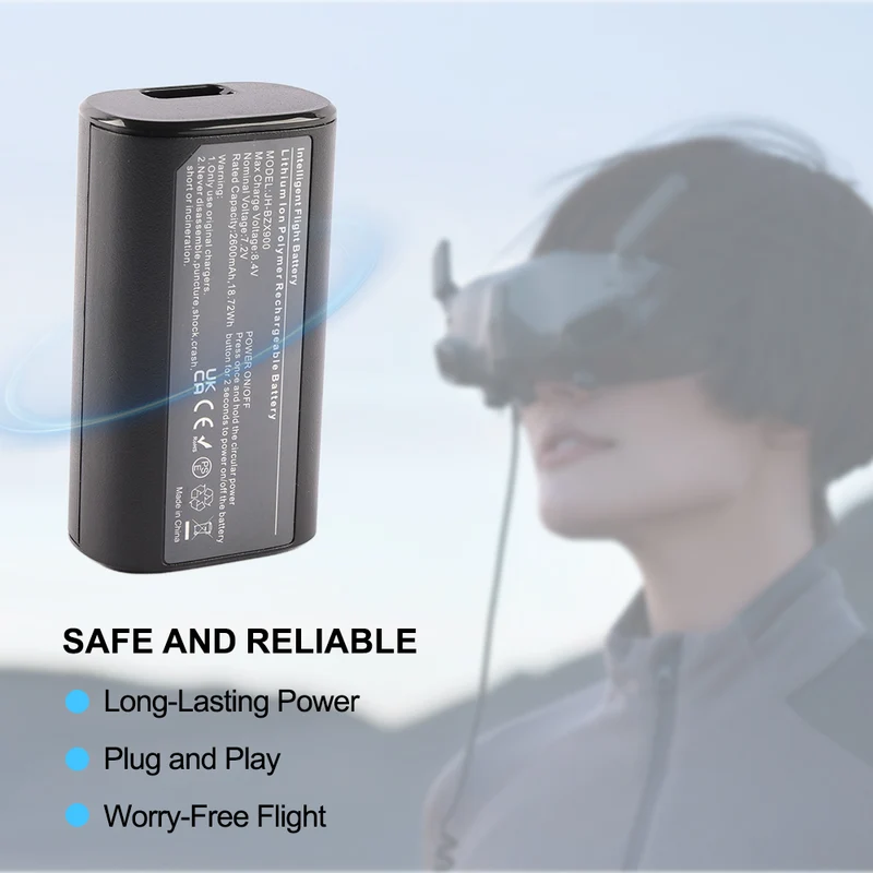 JH-BZX900 Battery For DJI Goggles 2 FPV Goggles V2 2600mAh