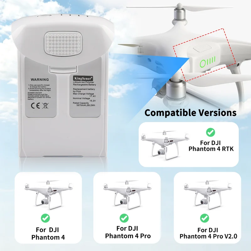 Phantom 4/PH4 Replacement Battery For DJI Phantom 4 Series Drones