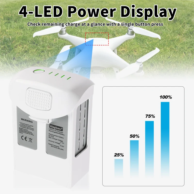 Phantom 4/PH4 Replacement Battery For DJI Phantom 4 Series Drones