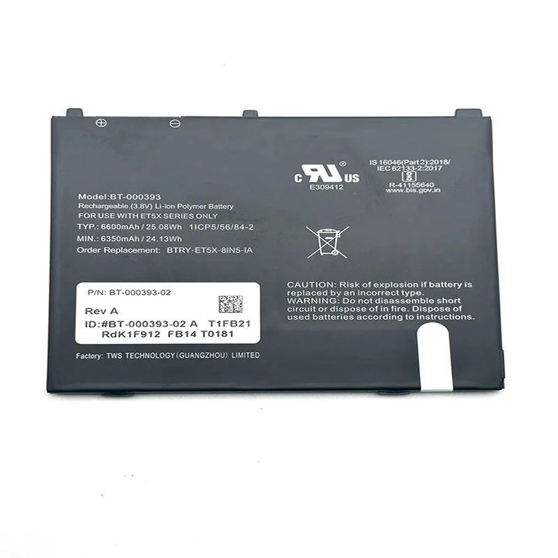 BT-000393 Replacement Battery for Zebra ET50 ET55 Tablet 3.8V 6000mAh
