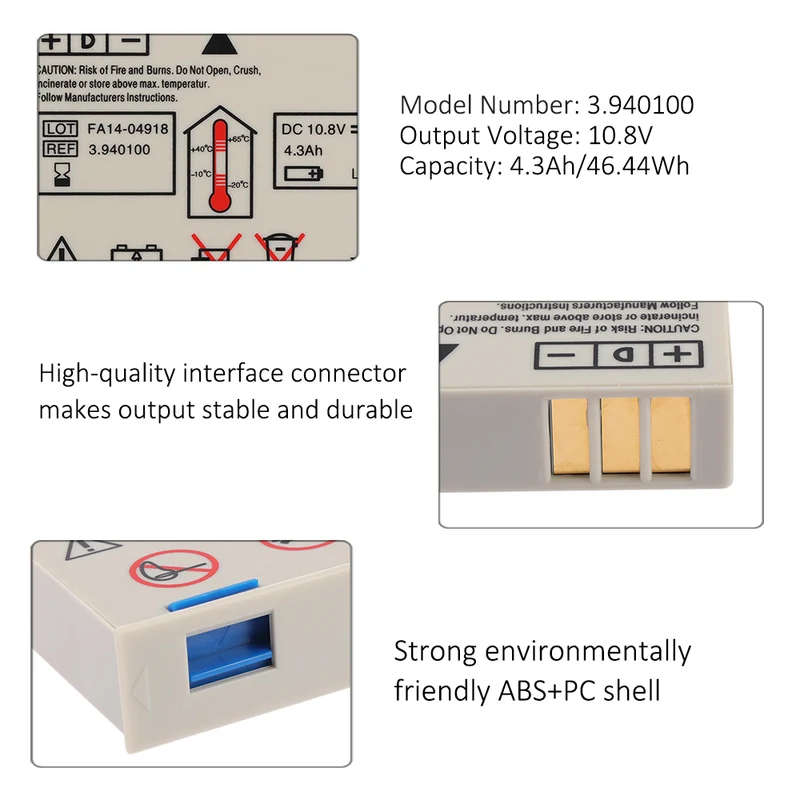 3.940100 FA14-04918 Replacement battery For SCHILLER Defigard 5000