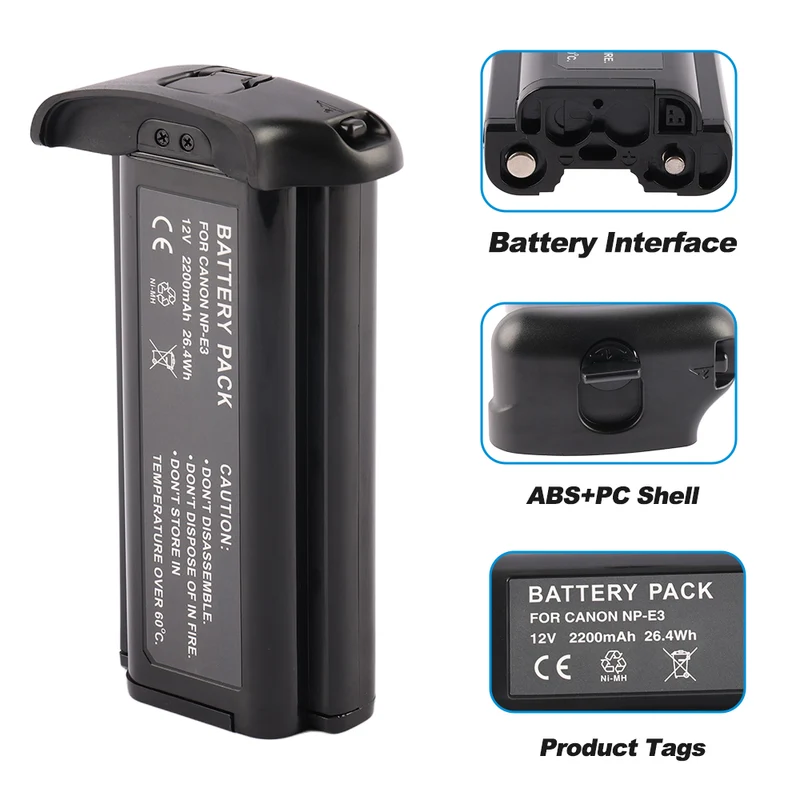 Replacement For NP-E3 Ni-MH Battery Compatible Canon EOS 1D EOS 1D MarkII EOS 1D MarkII N EOS 1DS EOS 1DS MarkII Camera