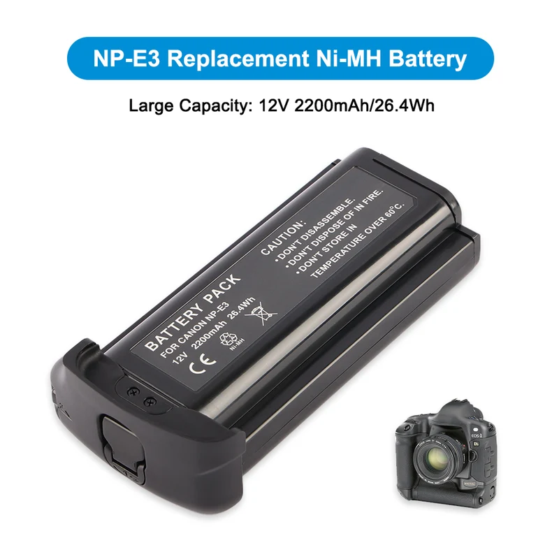 Replacement For NP-E3 Ni-MH Battery Compatible Canon EOS 1D EOS 1D MarkII EOS 1D MarkII N EOS 1DS EOS 1DS MarkII Camera