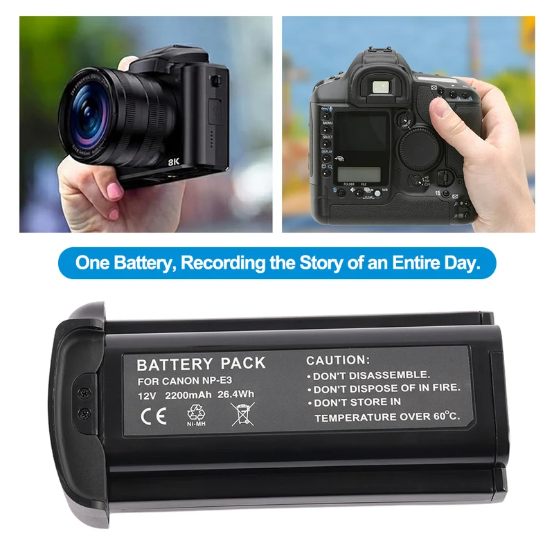 Replacement For NP-E3 Ni-MH Battery Compatible Canon EOS 1D EOS 1D MarkII EOS 1D MarkII N EOS 1DS EOS 1DS MarkII Camera