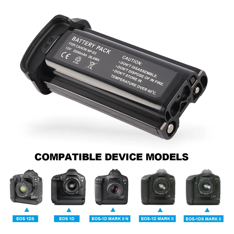 Replacement For NP-E3 Ni-MH Battery Compatible Canon EOS 1D EOS 1D MarkII EOS 1D MarkII N EOS 1DS EOS 1DS MarkII Camera