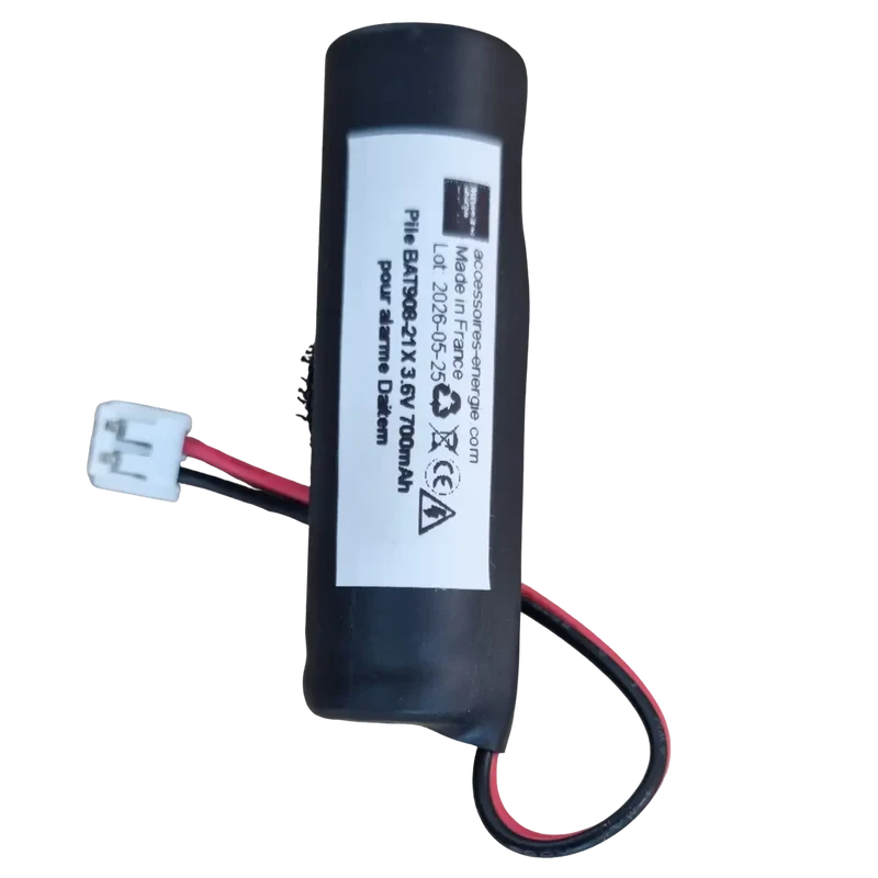 Pile BAT908-21X 3.6V 700mAh pour alarme Daitem