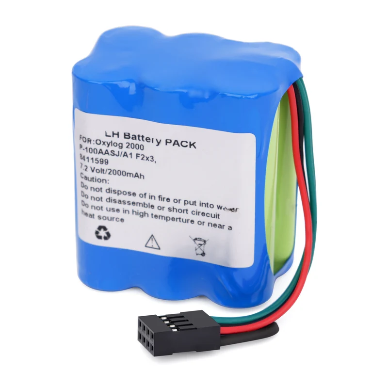 Replacement Battery 8411599 P-100AASJ/A1 F2x3 for Dräger Oxylog 2000 Ventilator