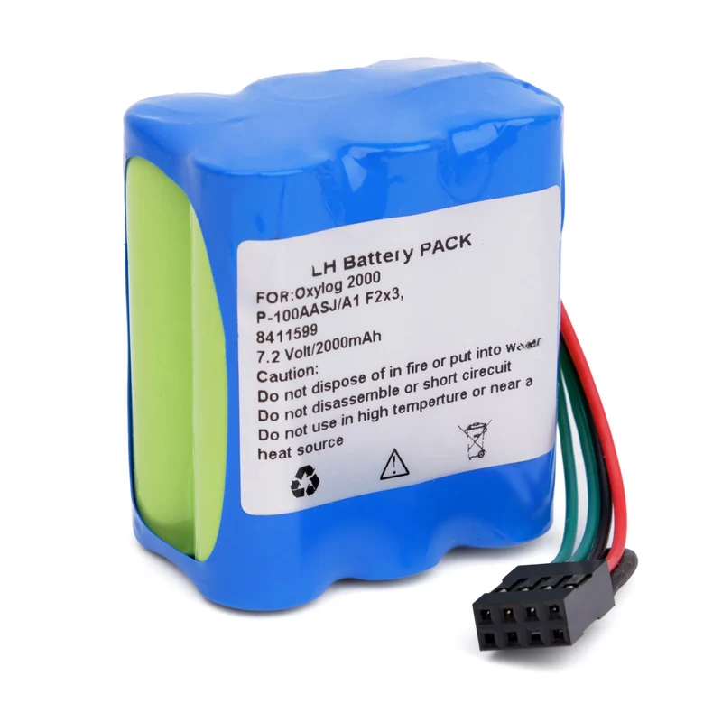 Replacement Battery 8411599 P-100AASJ/A1 F2x3 for Dräger Oxylog 2000 Ventilator