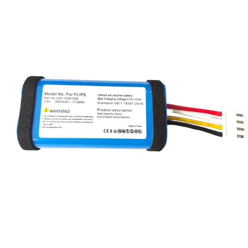 Replacement Battery for JBL Flip 6 Speaker GSP-1S2P-F6D 4800mAh Li-ion Battery Pack