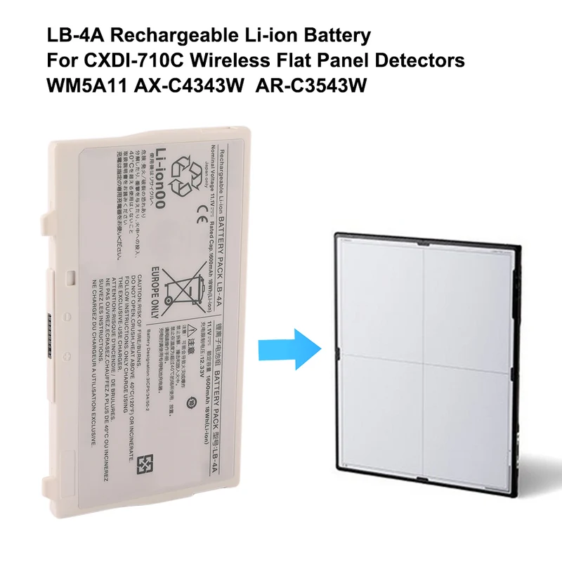 LB-4A Replacement Battery For Canon CXDI-710C Wireless Flat Panel Detectors WM5A11 AX-C4343W