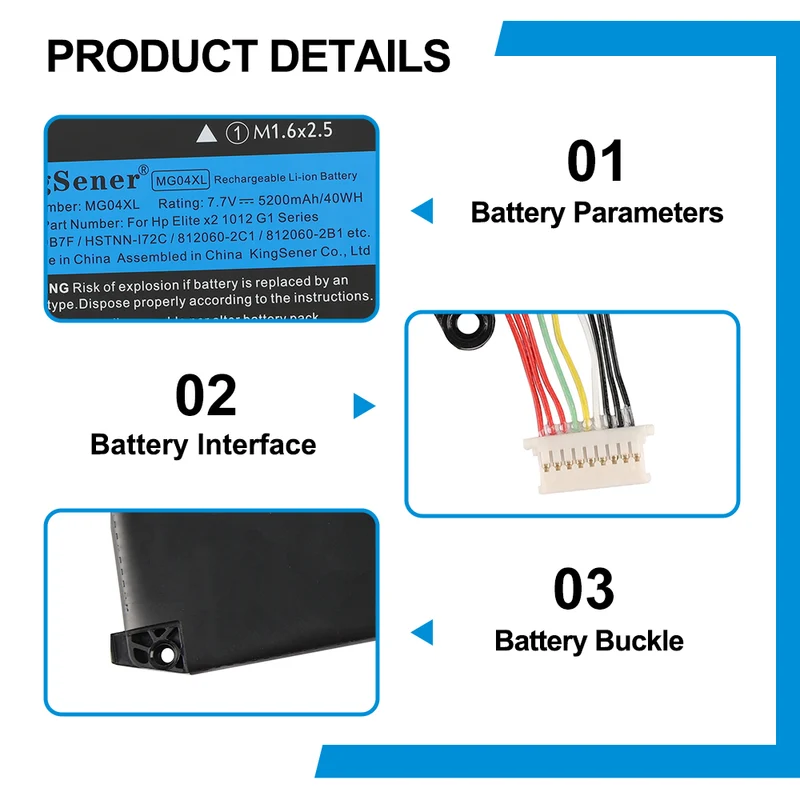MG04XL Battery for HP Elite x2 1012 G1 (V9D46PA V2D16PA) — 7.7V 40Wh