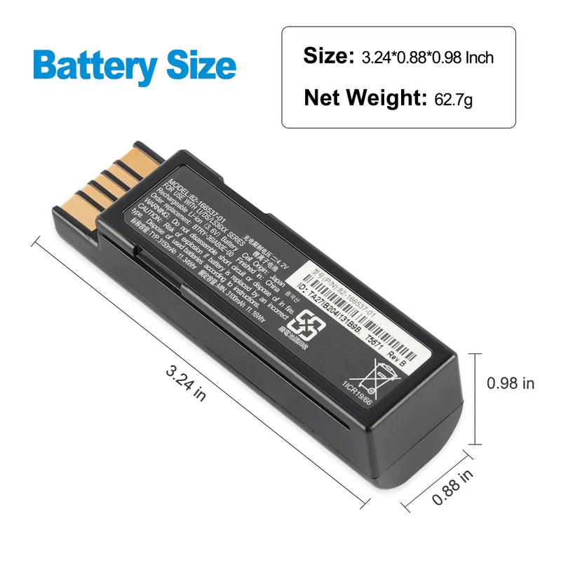 82-166537-01 Barcode Scanner Battery For ZEBRA DS3678 LI3678 LS3678 BTRY-36IAB0E-00 BTRY-RF20GA 3.6V 11.34Wh