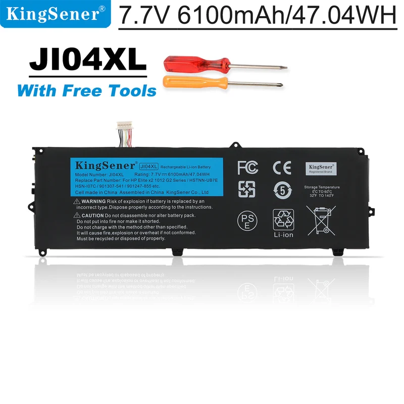 JI04XL Battery for HP Elite x2 1012 G2 — 7.7V 47.04Wh