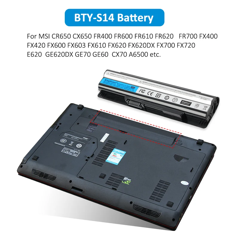 BTY-S14 BTY-S15 Battery for MSI GE60 GE70 FX720 GE620 CR41 CR61 CX70 Medion E1311 11.1V 49Wh