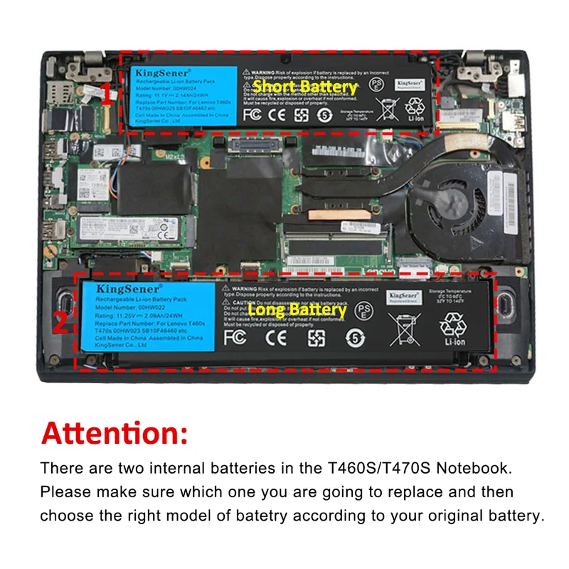 01AV406 01AV405 Battery for Lenovo ThinkPad T460s T470s — 24Wh Li-ion Short & Long