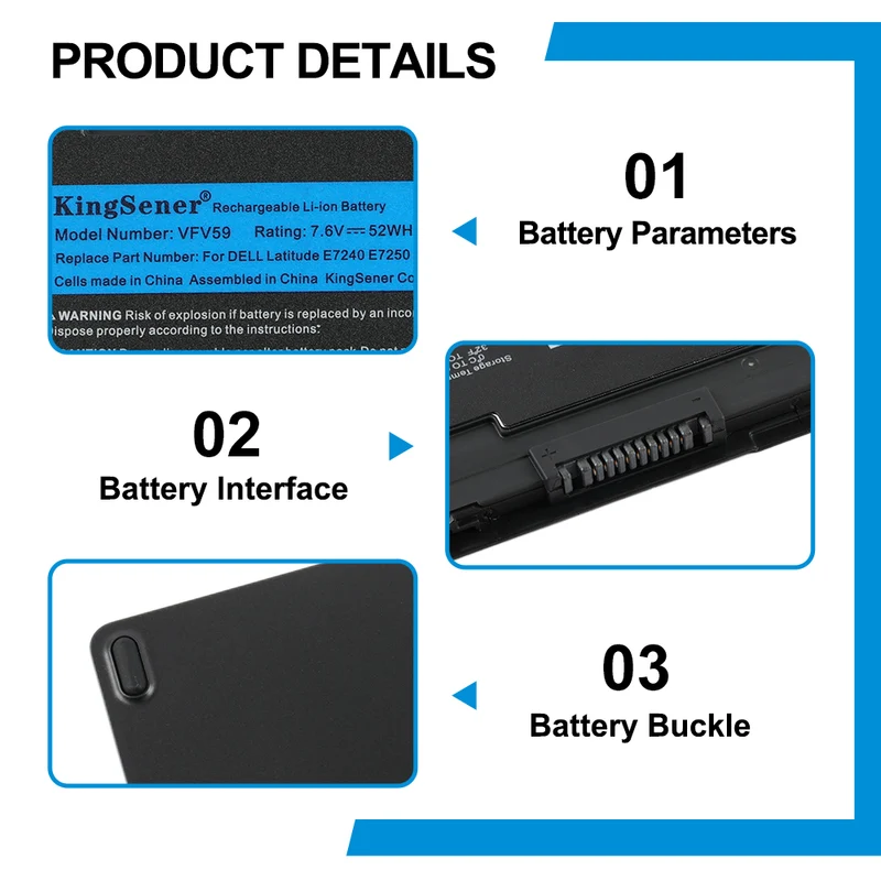 VFV59 Battery For Dell Latitude E7240 E7250 GVD76 WG6RP 451-BBFT | US Stock