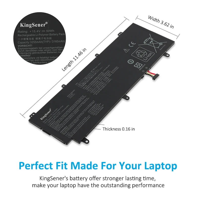 ASUS ROG Zephyrus S GX531 Battery C41N1805 15.4V 50Wh