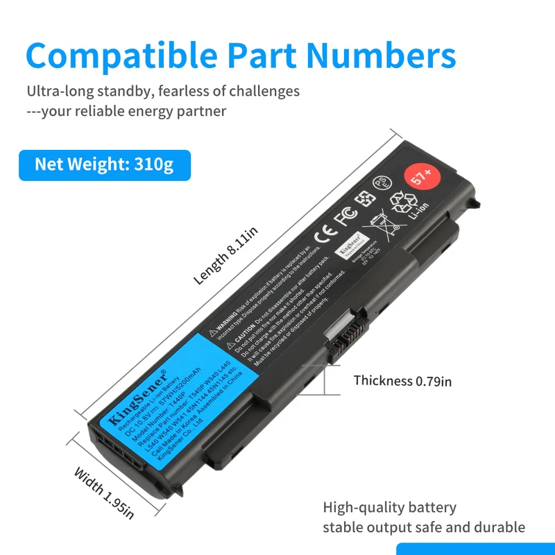 57WH T440P 6 Cells Laptop Battery For Lenovo ThinkPad 45N1160 45N1769 45N1779 45N1150 | US Stock