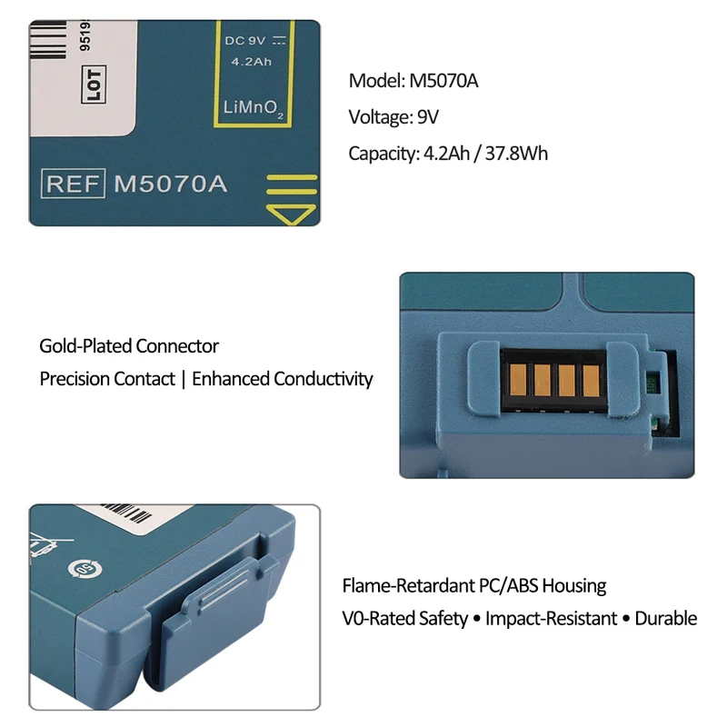 Li-MnO2 Battery Replacement KSE5070A For Battery Part No. M5070A Compatible with OnSite AED