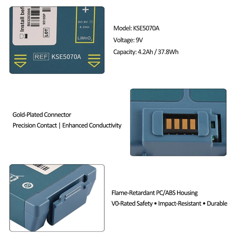 OnSite Defibrillator OnSite/FRx M5070A Replacement Battery KSE5070A 9V