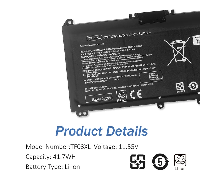 TF03XL Laptop Battery For HP Pavilion 15-CC 15-CD 17-AR HSTNN-LB7L 920070-855 LUSONBAY UK Stock