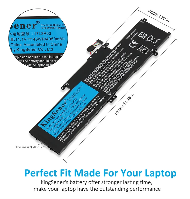 L17L3P53 L17C3P53 L17M3P55 Battery For Lenovo ThinkPad S2 Yoga L380 L390 01AV481