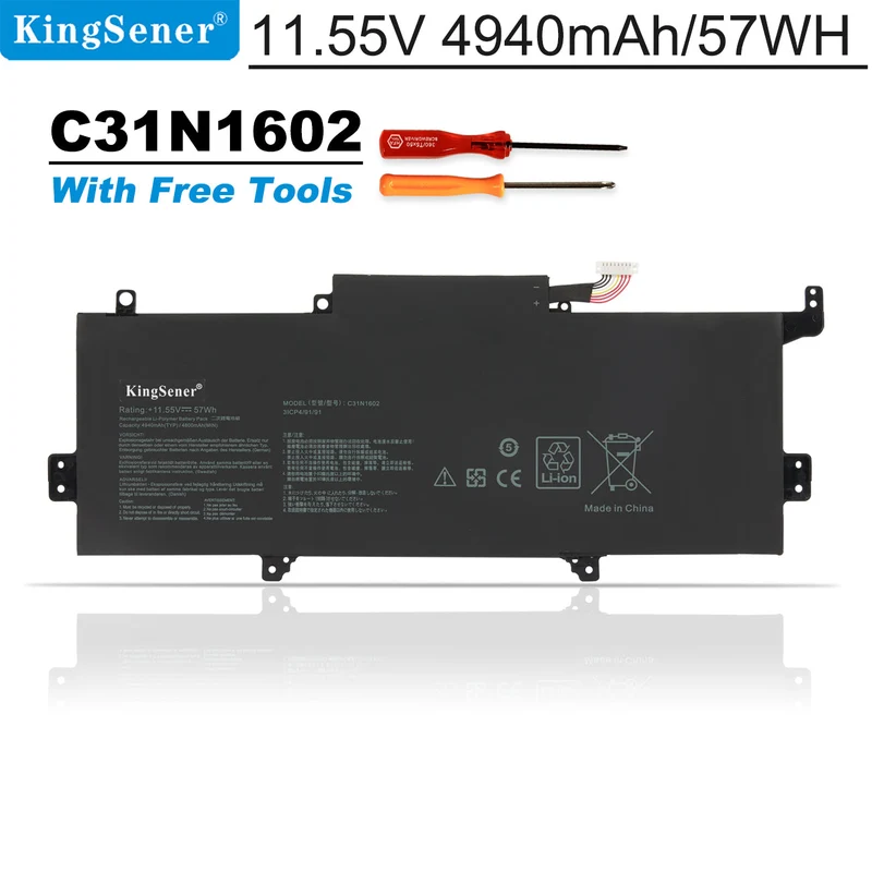 For Asus Zenbook 13.3" UX330U Laptop Battery 11.55V 57Wh 4800mAh C31N1602