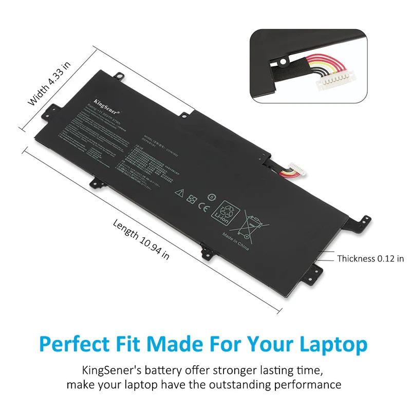 For Asus Zenbook 13.3" UX330U Laptop Battery 11.55V 57Wh 4800mAh C31N1602