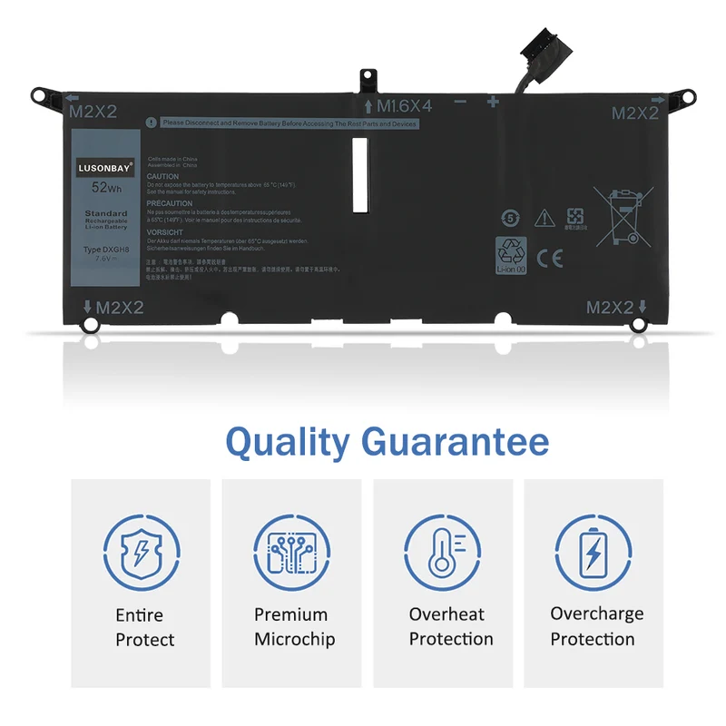 DXGH8 Replacement Battery for Dell XPS 13 9380 / 9370 LUSONBAY UK Stock