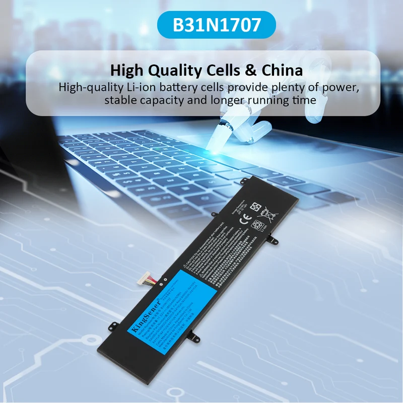 B31N1707 Battery for ASUS VivoBook S14 S410UN S410UQ S4100V S4200U X411UA — 11.52V 42Wh