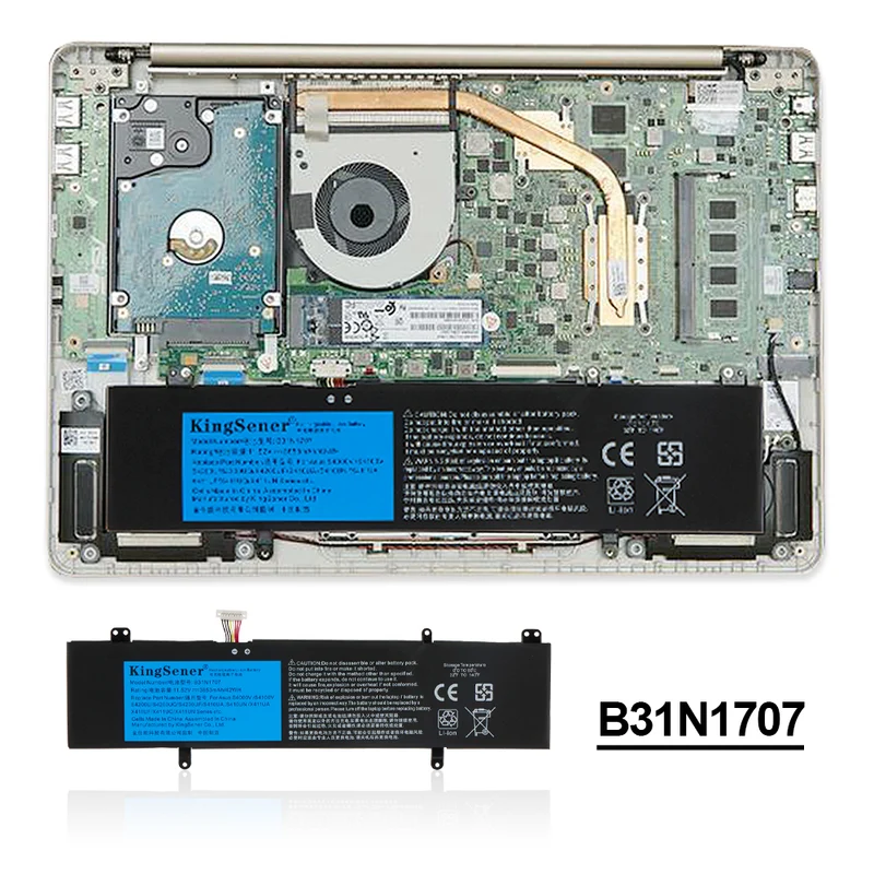 B31N1707 Battery for ASUS VivoBook S14 S410UN S410UQ S4100V S4200U X411UA — 11.52V 42Wh