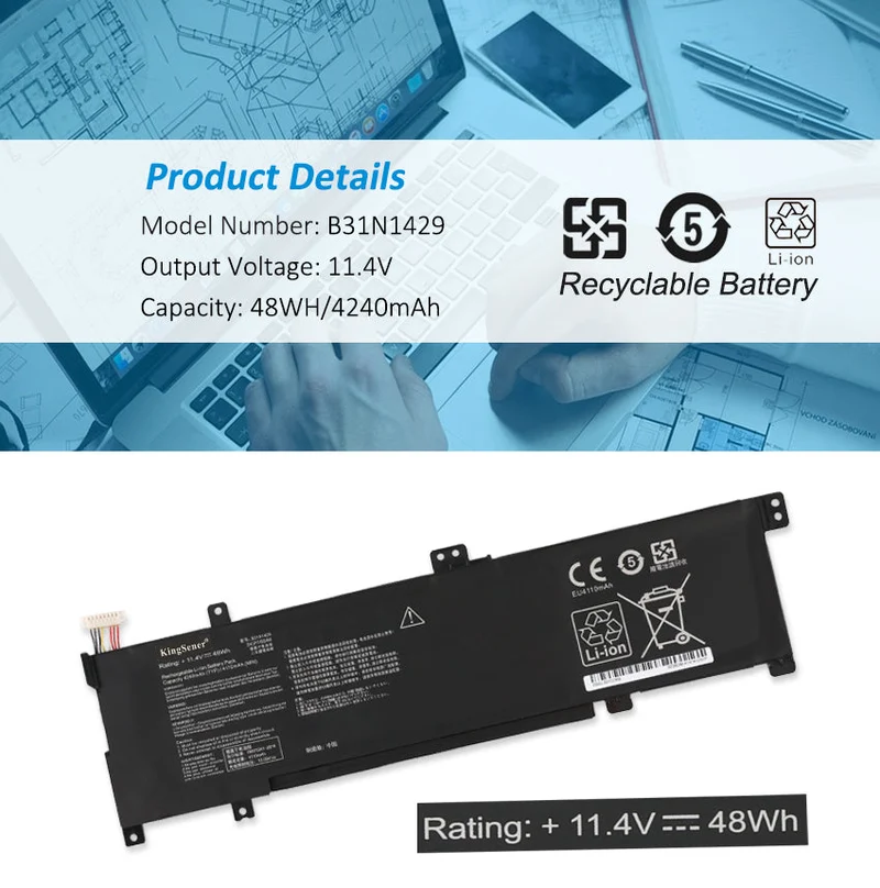 Replacement Battery For ASUS Vivobook A501L A501LX A501LB5200