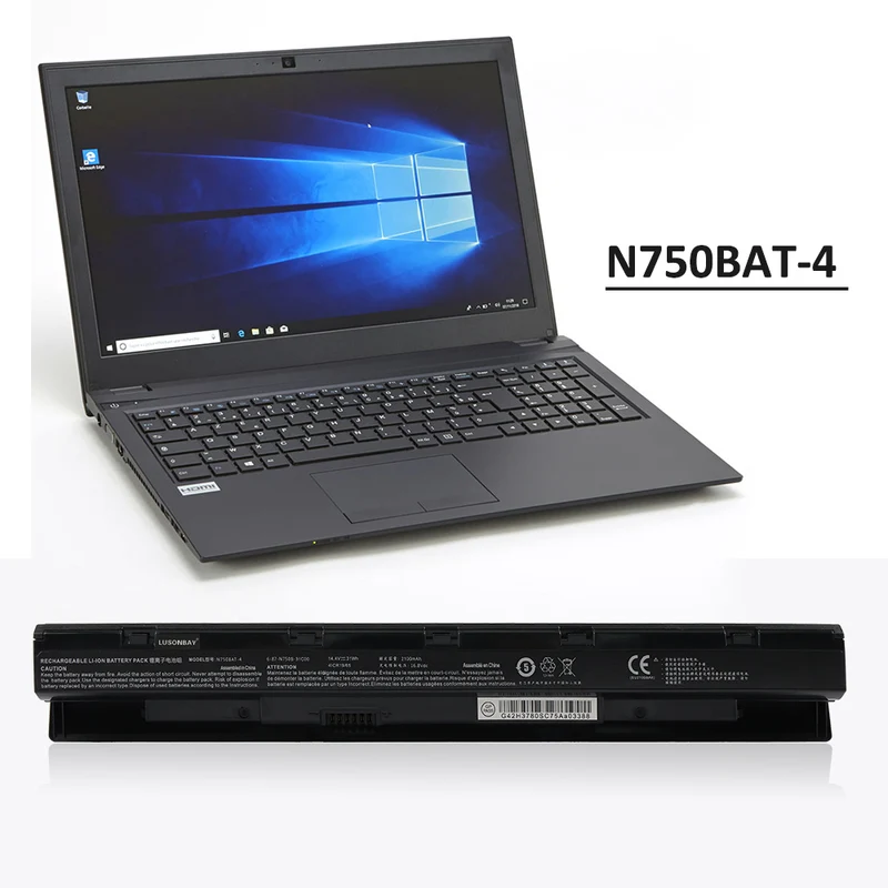 N750BAT-4 Battery for Terra Mobile 1515 1715 for Clevo n750wu n750hu UK Stock