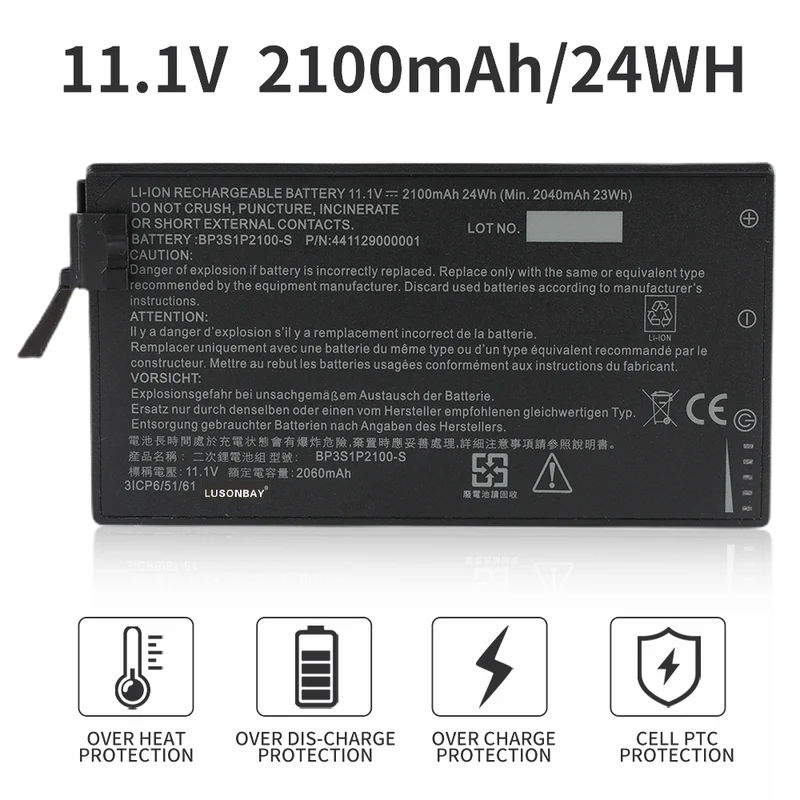 2100mAh BP3S1P2100-S Battery for Getac V110 Rugged Notebook 441129000001 LUSONBAY
