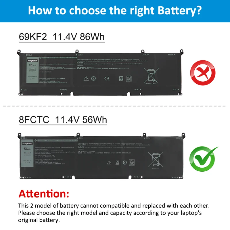 8FCTC Battery For Dell XPS 15 9500 Precision 5550 Alienware M15 R3 R4 M17 R3 R4