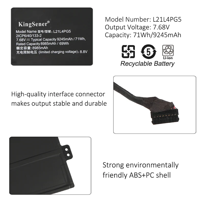 L21M4PG5 Laptop Battery For Lenovo IP 5 Chrome 16IAU7 Series L21L4PG5