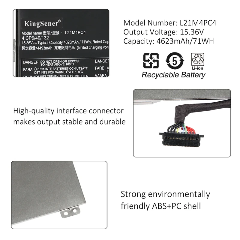 L21M4PC4 SB11F36374 Laptop Battery For IdeaPad Gaming 3 16ARH7 16IAH7