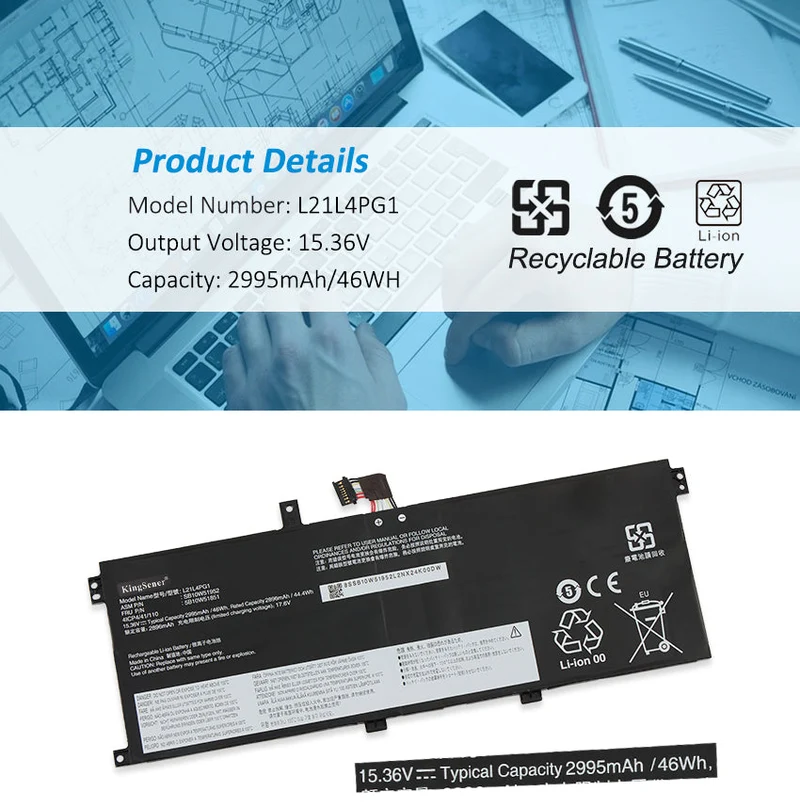 L21L4PG1 Battery for Lenovo ThinkPad L13 L13 Yoga 46Wh