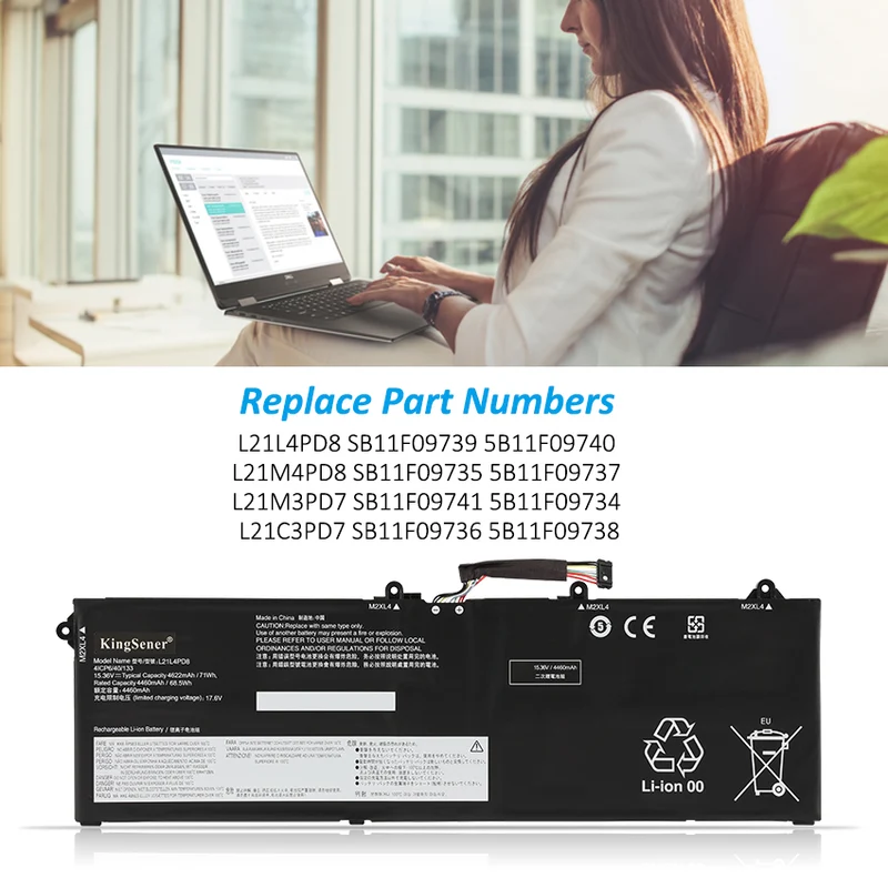 L21L4PD8 Laptop Battery For Lenovo ThinkBook 16 G4+ Series L21M4PD8 L21C3PD7 L21M3PD7 5B11F09737 SB11F09739 5B11F09740