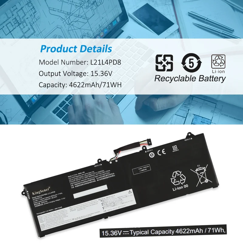 L21L4PD8 Laptop Battery For Lenovo ThinkBook 16 G4+ Series L21M4PD8 L21C3PD7 L21M3PD7 5B11F09737 SB11F09739 5B11F09740