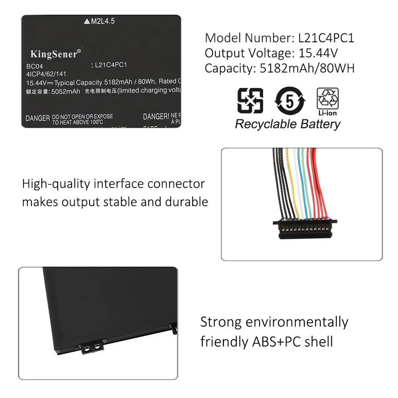 L21M4PC0 Laptop Battery 60Wh For Lenovo Gaming 3 15ARH7 Legion Y9000P IAH7H