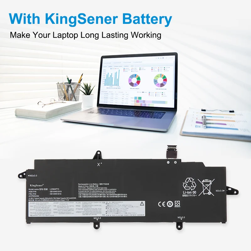 Lenovo ThinkPad X13 Gen 2 Gen 3 Battery Replacement L20D4P73 54.7Wh