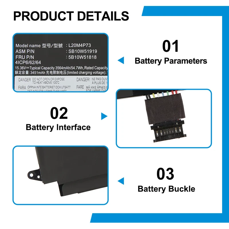 Lenovo ThinkPad X13 Gen 2 Gen 3 Battery Replacement L20D4P73 54.7Wh