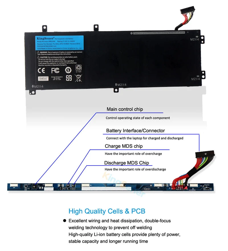 Dell XPS 15 9550 Precision 5510 Battery RRCGW M7R96 56Wh